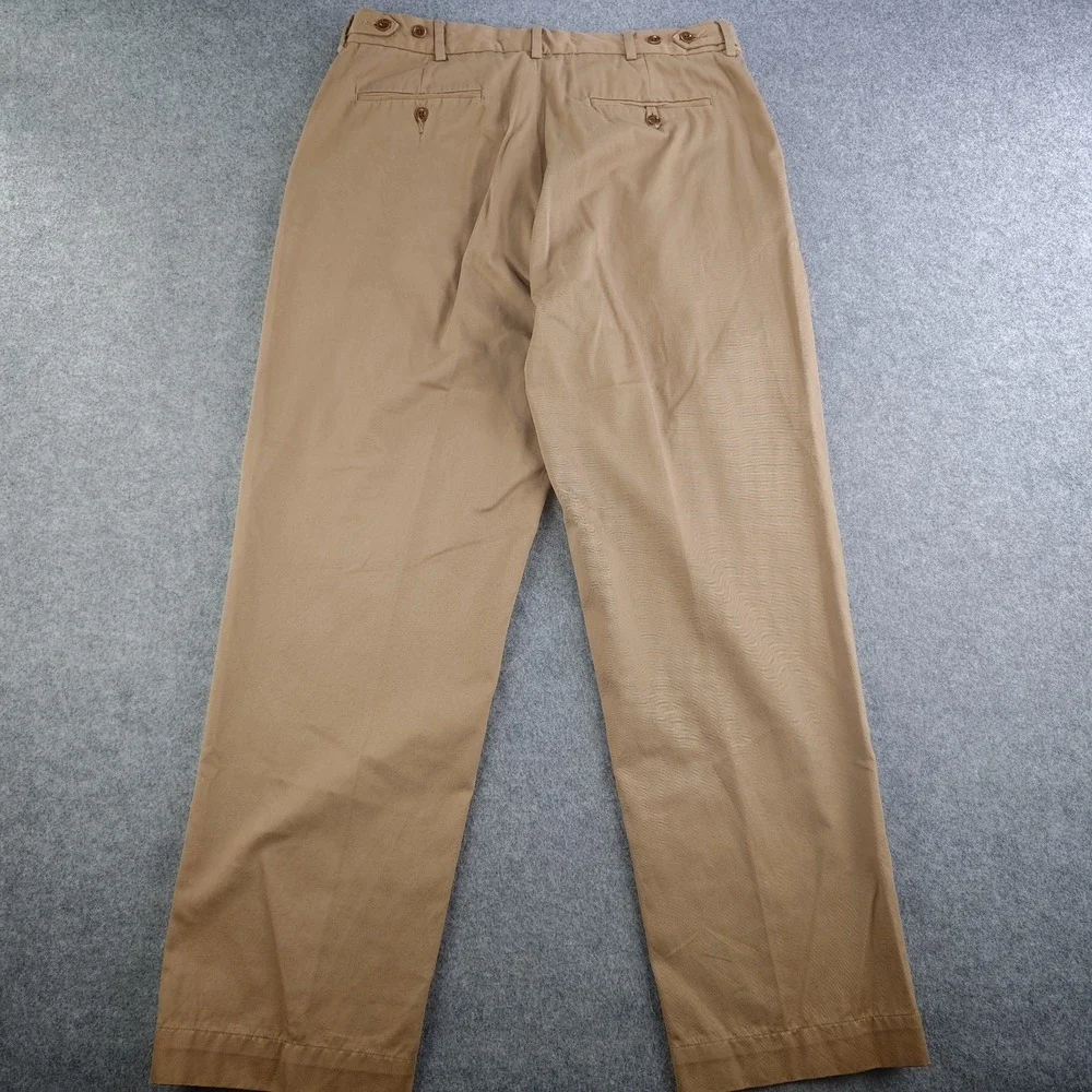 Polo Ralph Lauren Pants Mens 34x30 Khaki Chino Side Adjuster Flat Front Cotton